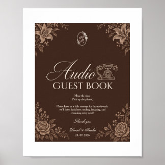 Hochzeits Audio-Gästebuch-Schild Poster