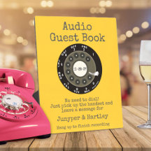 Hochzeits-Audio-Gästebuch Schwarz Rotary-Wählrad S