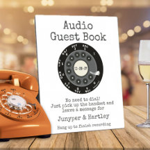 Hochzeits-Audio-Gästebuch Schwarzes Drehwählscheib