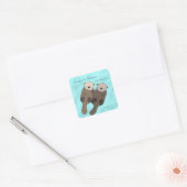 Hochzeits-Aufkleber-Otter-Strand-Gastgeschenk Quadratischer Aufkleber (Umschlag)
