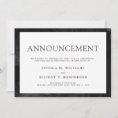 Hochzeits-Aufschub-Mitteilungs-schlichtes formales Einladung (Vorderseite)