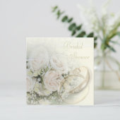 Hochzeits-Bänder, Rosen, Tauben u. Einladung (Stehend Vorderseite)