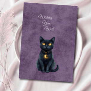 Hochzeits-Beilagekarte Whimsical Schwarze Katze Go Begleitkarte