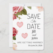 Hochzeits-Blumen-Herz-Save-the-Date-Karte (Vorderseite)