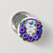 Hochzeits-Blumenkranz Button (Vorne & Hinten)