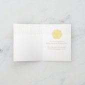 Hochzeits-Blumenmädchen-Gelbkleid danken Ihnen zu Dankeskarte (Innenseite)