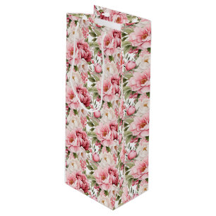 Hochzeits-Blumenprint-Geschenktasche Geschenktüte Für Weinflaschen