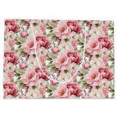 Hochzeits-Blumenprint Geschenktasche Große Geschenktüte (Rückseite)