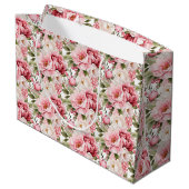 Hochzeits-Blumenprint Geschenktasche Große Geschenktüte (Rückseite Schrägansicht)