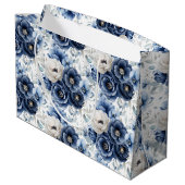 Hochzeits-Blumenprint-Geschenktasche Große Geschenktüte (Rückseite Schrägansicht)