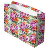 Hochzeits-Blumenprint-Geschenktasche Große Geschenktüte (Rückseite Schrägansicht)
