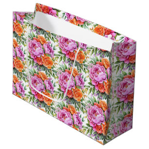 Hochzeits-Blumenprint-Geschenktasche Große Geschenktüte
