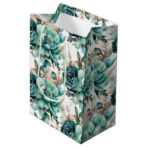 Hochzeits-Blumenprint-Geschenktasche Mittlere Geschenktüte