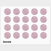 Hochzeits-Blush-Pink-Farbe Runder Aufkleber (Blatt)
