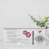 Hochzeits-Boarding-Durchlauf nach Hawaii Einladung (Stehend Vorderseite)