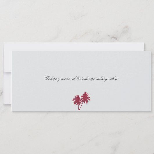 Hochzeits-Boarding-Durchlauf nach Hawaii Einladung (Rückseite)