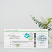 Hochzeits-Boarding-Durchlauf nach Hawaii Einladung (Stehend Vorderseite)