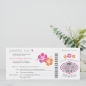 Hochzeits-Boarding-Durchlauf nach Hawaii Einladung (Stehend Vorderseite)