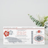 Hochzeits-Boarding-Durchlauf nach Jamaika Einladung (Stehend Vorderseite)