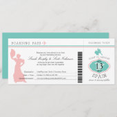 Hochzeits-Boarding-Durchlauf nach Spanien Einladung (Vorne/Hinten)