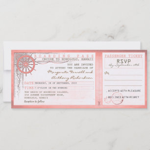 Hochzeits-Boardingpass - Vintage-Tickets mit RSVP Einladung