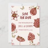 Hochzeits-Botanik-Illustration zum Datum speichern Save The Date (Vorderseite)