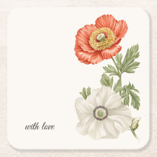 Hochzeits-Botanik Vintage   Florales Tischakzent Rechteckiger Pappuntersetzer