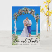 Hochzeits-Braut-Bräutigam-Foto-Liebe und Karte (Gelbe Blume)