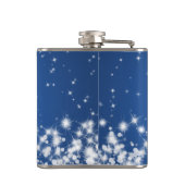 Hochzeits-Brautjungfern-Winter-Schein-Blau Flachmann (Rückseite)