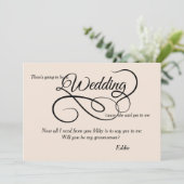 Hochzeits-Brautparty-Antrag-Karte Einladung (Stehend Vorderseite)