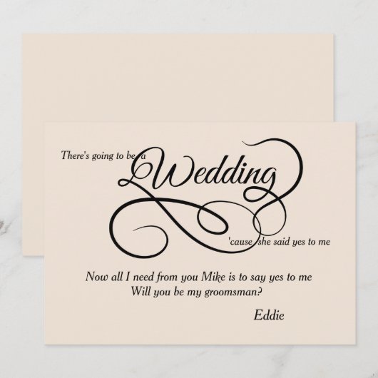 Hochzeits-Brautparty-Antrag-Karte Einladung (Vorne/Hinten)