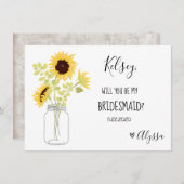 Hochzeits-Brautparty-Brautjungfern-Antrag-Karte Dankeskarte (Vorne/Hinten)