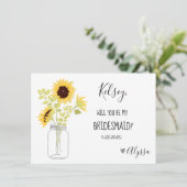 Hochzeits-Brautparty-Brautjungfern-Antrag-Karte Dankeskarte (Stehend Vorderseite)