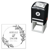 Hochzeits-Briefmarke aus rustikalem Blumenrahmen Permastempel (Beispiel)