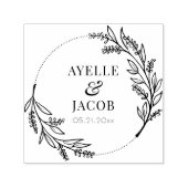 Hochzeits-Briefmarke aus rustikalem Blumenrahmen Permastempel (Design)