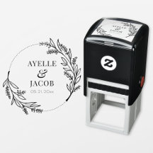 Hochzeits-Briefmarke aus rustikalem Blumenrahmen