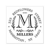 Hochzeits-Briefmarke der Monogram-Adresse Permastempel (Design)