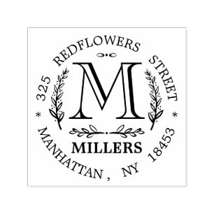 Hochzeits-Briefmarke der Monogram-Adresse Permastempel