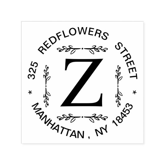 Hochzeits-Briefmarke der Monogram-Adresse Permastempel (Design)