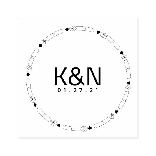 Hochzeits-Briefmarke für die erste Logokombination Gummistempel (Prägung)