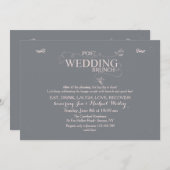 Hochzeits-Brunch in der grauen Einladung (Vorne/Hinten)