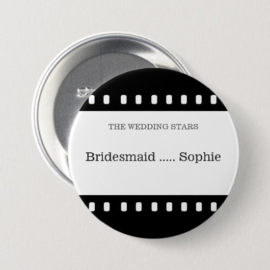 Hochzeits-Button-Brautjungfer mit einem Button (Vorne & Hinten)