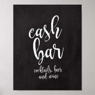 Hochzeits-Cash-Bar-Kreidetafel 8x10 Schild