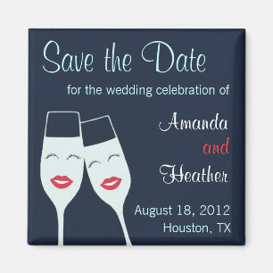 Hochzeits-Champagne-Toast Save the Date Magnet