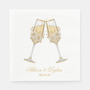 Hochzeits-Champagner-Papier-Servietten Serviette
