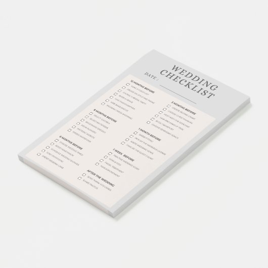 Hochzeits-Checkliste Post-it Klebezettel (angewinkelt)