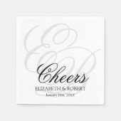 Hochzeits-Cocktail Einfache Cheers-Monogramm Serviette (Vorderseite)