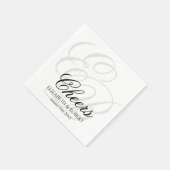Hochzeits-Cocktail Einfache Cheers-Monogramm Serviette (Ecke)
