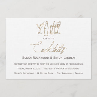 Hochzeits-Cocktail-Einladungen | Brown Einladung