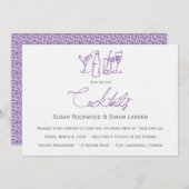 Hochzeits-Cocktail-Einladungen | lila Einladung (Vorne/Hinten)